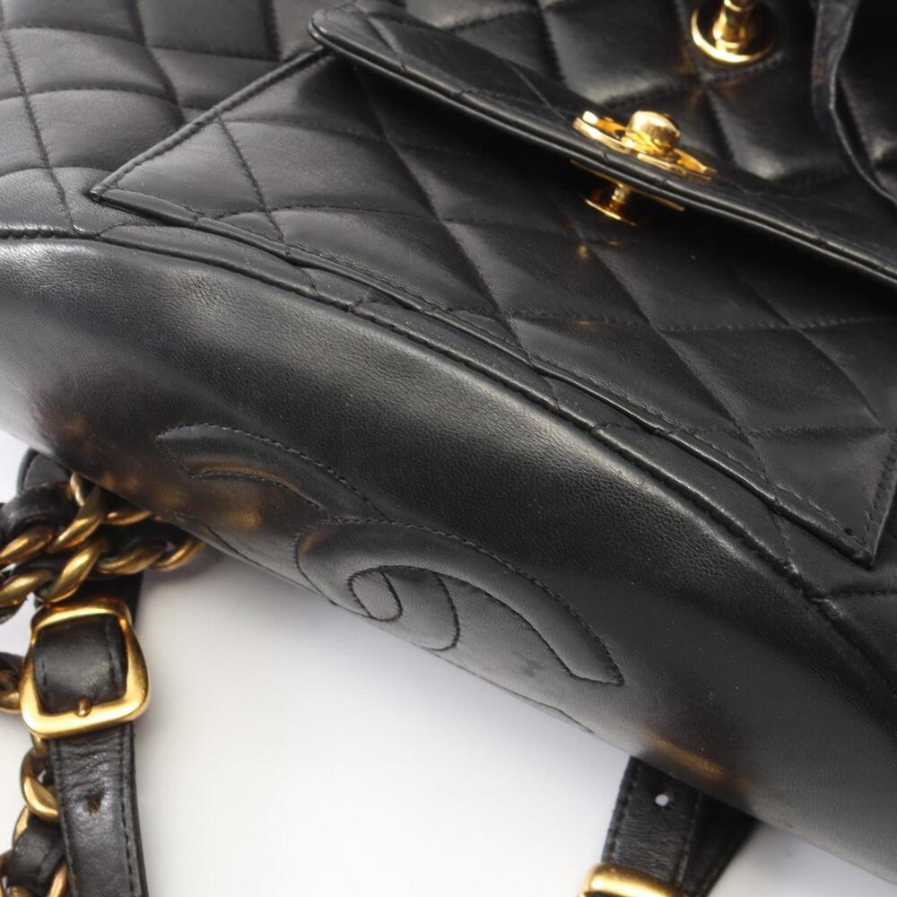 Chanel Matelassé Backpack/Handbag, Lambskin Leather, Women's, Black (A10177) - Picture 8 of 11